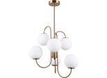 Lampadario Industriale In Ottone Italux Gela PND-5500-6-HBR