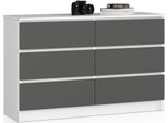 Comò K120 6 Cassetti Bianco Grigio Grafite