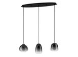 Lampadario Contemporaneo Aguilares 3 Luci Metallo Nero