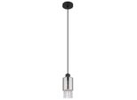 Lampada A Sospensione, Metallo, Nero Opaco, Cristalli Di Vetro, D 10 Cm