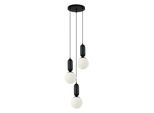 Lampada A Sospensione In Vetro Nero Con Sfere Bianche Aldeva Italux PND-02340-3S-BK