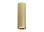 Spot A Soffitto Moderno Tubo A Righe Oro Rotondo 17 Cm Per Soggiorno Cucina 1Xgu10 10W Rilok Italux