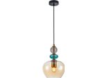 Lampada A Sospensione Decorativa In Vetro Multicolore 1Xe27 40W Busco PND-30263-1A-BRO-AMB Italux