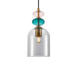 Lampada A Sospensione Decorativa In Vetro Multicolore 1Xe27 40W Busco PND-30263-1B-BRO-SG Italux