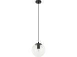 Lampada A Sospensione Decorativa Per Soggiorno Nero Sfera Rotonda In Vetro Trasparente 1Xe27 40W Sarpo Italux