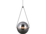 Lampada A Sospensione Moderna Per Soggiorno Cucina Sfera In Vetro Fumé Cromato Colore Caldo Led 9W Rastia Italux
