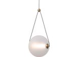 Lampada A Sospensione Moderna Per Cucina Soggiorno Sfera In Vetro Opalino Oro Colore Caldo Led 9W Rastia Italux