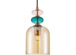 Lampada A Sospensione Decorativa Con Paralume In Vetro Multicolore 1Xe27 40W Busco PND-30263-1B-BRO-AMB Italux
