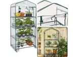 Mini Serra Da Balcone 4 Ripiani In Metallo Foglio Di Pvc 69 X 49 X 157Cm