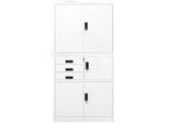 Vidaxl Armadio Per Ufficio Bianco 90X40X180 Cm Acciaio