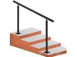 Ringhiera Per Scale - Corrimano In Alluminio Altezza Max. Altezza - Portata 70 Kg - Nero - 152,8X91 Cm - Ideale Per 0-5 Gradini - Verande, Giardini, Hotel, Garage