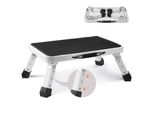 Scala Domestica 450X310X166Mm - Scala In Acciaio - Pieghevole - Scala A Gradini - 1 Gradino - Scala A Gradini - Portata 150Kg - Gradino Pieghevole - Altezza Regolabile 170-188-216Mm - Scala Da Cucina - Antiscivolo - Sgabello
