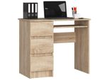 Scrivania A-6 Ek Sonoma - Elegante E Funzionale Con 3 Cassetti E Ripiano Estraibile