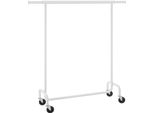 Appendiabiti Mobile Su Rotelle Con Una Barra Regolabile, 110-150 X 45 X 160 Cm - Stabile, Bianco
