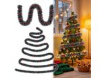 Sessamen-Lp Ghirlanda Di Natale 15M Ghirlanda Di Natale Decorazione Di Natale Abete Ghirlanda Di Natale Albero Di Natale Lucido Decorazione Albero Di Natale Porta Palla Ghirlanda (Verde / Bianco)