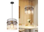 Zmh Lampada A Sospensione Nera Lampada Da Tavolo A Sospensione - Lampada A Sospensione 1 Fiamma E27 Lampada Da Sala Da Pranzo A Sospensione Paralume In Vetro Retrò Ø 30 Cm Per Sala Da Pranzo Camera Da Letto Caffè Bar Cucina (Senza Lampadina)