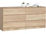 Akord Credenza 6 Cassetti Rovere Sonoma 160X40X77 Cm