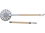 9 Pollici Pizza Turning Peel Leggero Acciaio Inox Perforato Pizza Peel Metallo Pizza Turner Peel Con 2 Manico Lungo In Legno