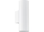 Eglo Led Applique Da Esterno Riga-Led, Lampada Da Esterno A 2 Fiamme, Applique In Acciaio Zincato E Plastica, Colore: Nero, Bianco, IP44