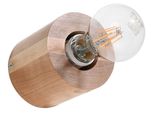 Lampada Da Parete Salgado In Legno Naturale 1Xe27 15W Legna 10X10X10Cm Sollux Lighting