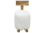 Vidaxl Sgabello Bianco In Legno Massiccio Teak