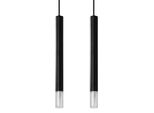 Lampada A Sospensione Wezyr 2 Nero 2Xg9 8W Acciaio/Vetro 120X6X30Cm Sollux Lighting