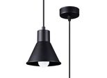 Lampada A Sospensione Taleja 1 Nera [E27] 1Xe27 15W Acciaio 120X14X14Cm Sollux Lighting