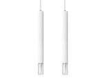 Lampada A Sospensione Wezyr 2 Bianco 2Xg9 8W Acciaio/Vetro 120X6X30Cm Sollux Lighting
