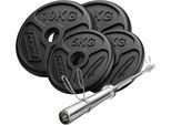 Set 45Kg | Bilanciere Olimpico 180 Cm + Piastre 2X10Kg, 2X5Kg - Marbo Sport