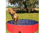 Piscina Per Cani Pieghevole Lionto, Vasca Per Bambini In Pvc Resistente, Antigraffio E Antiscivolo, Con Valvola Di Scarico, Diametro 80 Cm, Altezza 20 Cm