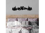 Wallity, Mountain View - 3, Accessorio Decorativo Da Parete In Metallo, 100 % Metallo, Nero, 70 X 18 Cm