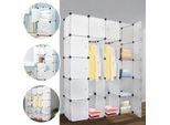 Sistema Di Scaffalatura Armadio Sistema Di Scaffalatura Fai Da Te In Plastica Armadio Sistema Di Scaffalatura Plug-In Sistema Di Scaffalatura Plug-In Con Anta Armadio In Plastica 20 Scatole/Bianco