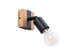 Lampada Da Parete Zuca Nero 1Xe27 15W Acciaio/Legno 11X8X14Cm Sollux Lighting