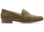 Clarks Pure Iris Mocassini Da Donna In Pelle Verde Cachi Clarks Pure Iris Mocassini Da Donna In Pelle Verde Cachi 36