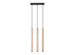 Lampada A Sospensione Pastelo 3L Legno 3Xg9 8W Acciaio/Legno 110X5X30Cm Sollux Lighting
