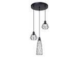 Lampada A Sospensione Suba 3P Nero 3Xe14 10W Acciaio 120X38X38Cm Sollux Lighting