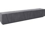 Dmora Mobile Porta Tv Aemilor 44X244X46H Cm Grigio Ardesia, Apertura Battente 3 Vani Italy