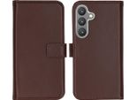 Custodia Per Samsung Galaxy S24 - Vera Pelle - Custodia Selencia Flip Flap - Marrone