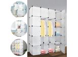Jopassy Armadio Fai Da Te Sistema Di Scaffalatura 20 Scatole Con Porta&2 Appendiabiti Plug-In Sistema Di Scaffalatura Bianco Armadi H.180Cm Non Impresso