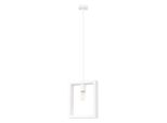Lampada A Sospensione Aries Bianco 1Xe27 15W Acciaio/Legno 133X8X24Cm Sollux Lighting