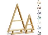 Be4Nature Albero Di Natale In Legno Set Di 2 - Marrone Chiaro, Fatto A Mano, Alberi Di Natale Impregnati Per Uso Interno Ed Esterno, Decorazione Natalizia Da Progettare Da Soli