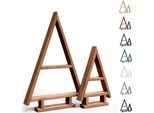 Be4Nature Albero Di Natale In Legno Set Di 2 - Marrone Scuro, Fatto A Mano, Abete Impregnato Per Interni Ed Esterni, Decorazione Natalizia Da Progettare Da Soli