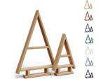 Be4Nature Albero Di Natale In Legno Set Di 2 - Beige, Fatto A Mano, Alberi Di Natale Per Interni Ed Esterni, Decorazione Natalizia Da Progettare Da Soli