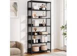 Libreria Tribesigns A 6 Ripiani, Altezza 190 Cm Scaffale Industriale, Libreria, Scaffale Da Magazzino, Scaffali Per Libri, Scaffale Indipendente (Nero)