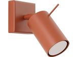 Lampada Da Parete Ring Rosso Ocra 1Xgu10 10W Acciaio 8X16X8Cm Sollux Lighting
