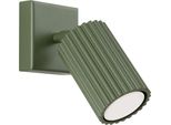 Lampada Da Parete Karbon Verde Oliva 1Xgu10 10W Alluminio 8X16X8Cm Sollux Lighting