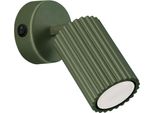 Lampada Da Parete Karbon Verde Oliva Con Interruttore 1Xgu10 10W Alluminio 16X8X8Cm Sollux Lighting