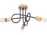 Lampadario Ember 3 Schwarz 3Xe27 15W Acciaio/Legno 26X56X14Cm Sollux Lighting