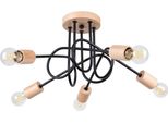 Lampadario Ember 5 Schwarz 5Xe27 15W Acciaio/Legno 26X61X15Cm Sollux Lighting