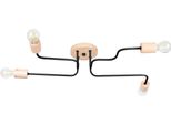Lampadario Timbo 4 Nero 4Xe27 15W Acciaio/Legno 16.5X58X75Cm Sollux Lighting